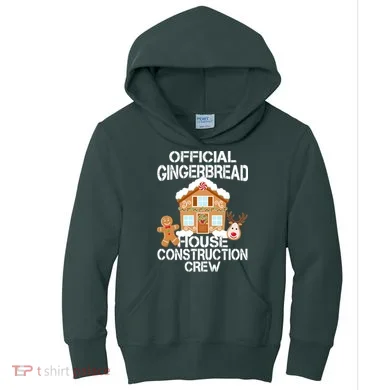 Official Gingerbread House Construction Crew Kids Hoodie