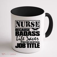 Official Job Title Nurse Bad Ass Life Saver Coffee Mug thumb 1