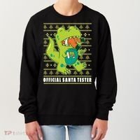 Official Santa Tester Dino Ugly Christmas Women's Sweatshirt thumb 0