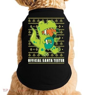Official Santa Tester Dino Ugly Christmas Doggie Tank