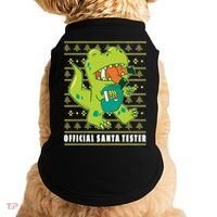 Official Santa Tester Dino Ugly Christmas Doggie Tank thumb 0