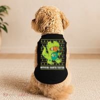 Official Santa Tester Dino Ugly Christmas Doggie Tank thumb 2