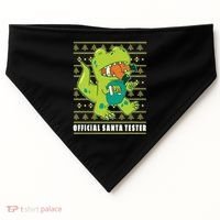 Official Santa Tester Dino Ugly Christmas USA-Made Doggie Bandana thumb 0