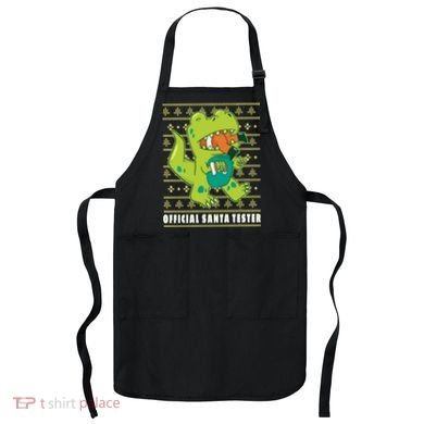 Official Santa Tester Dino Ugly Christmas Apron