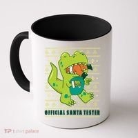Official Santa Tester Dino Ugly Christmas Coffee Mug thumb 0
