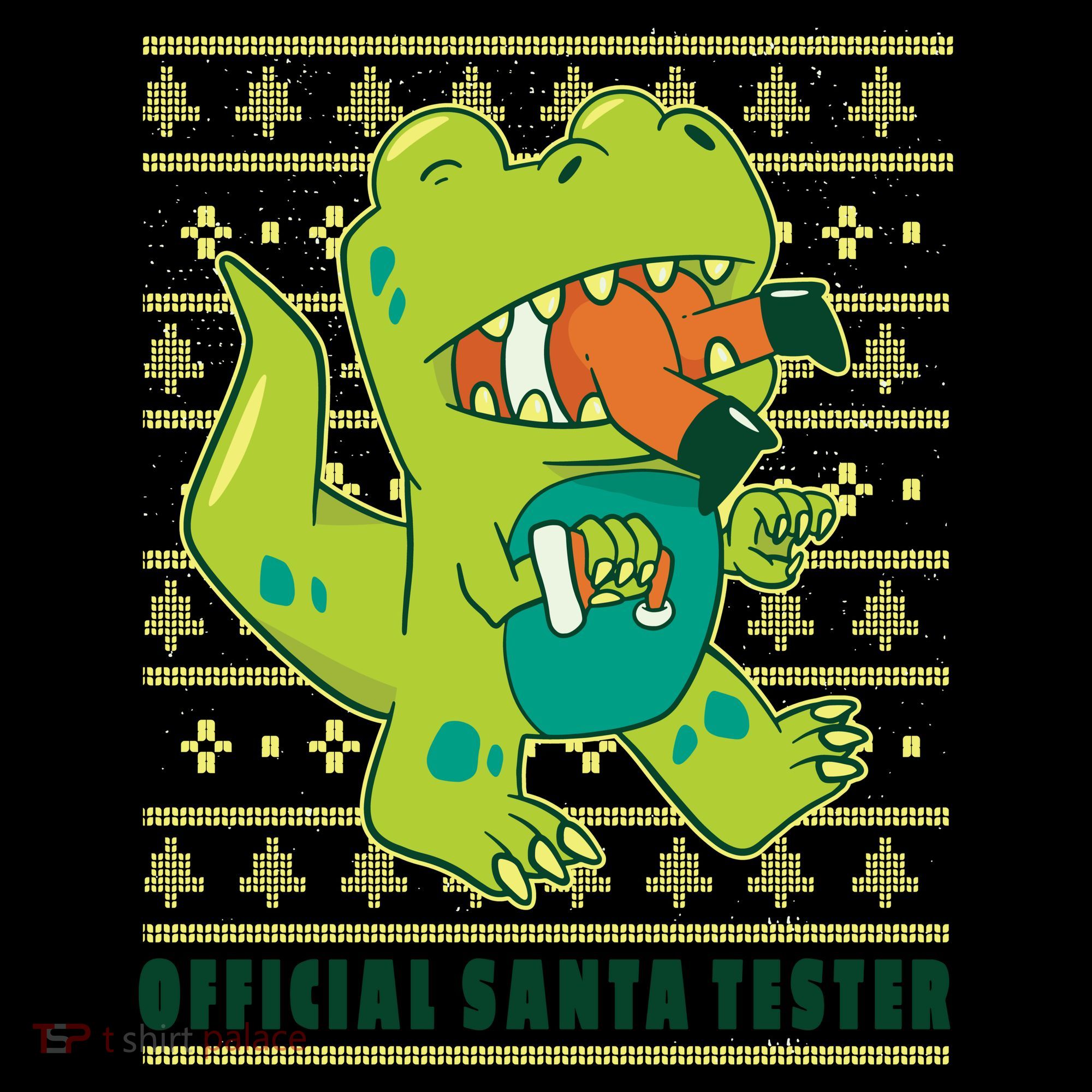 Official Santa Tester Dino Ugly Christmas Coffee Mug