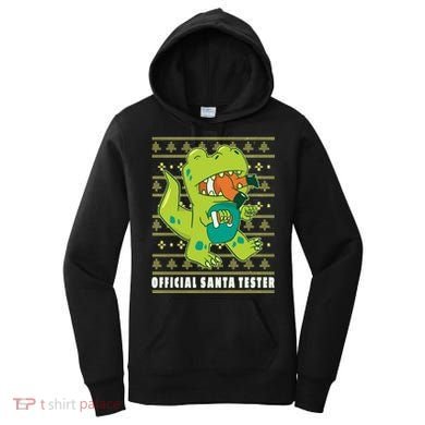 Official Santa Tester Dino Ugly Christmas Women's Hoodie