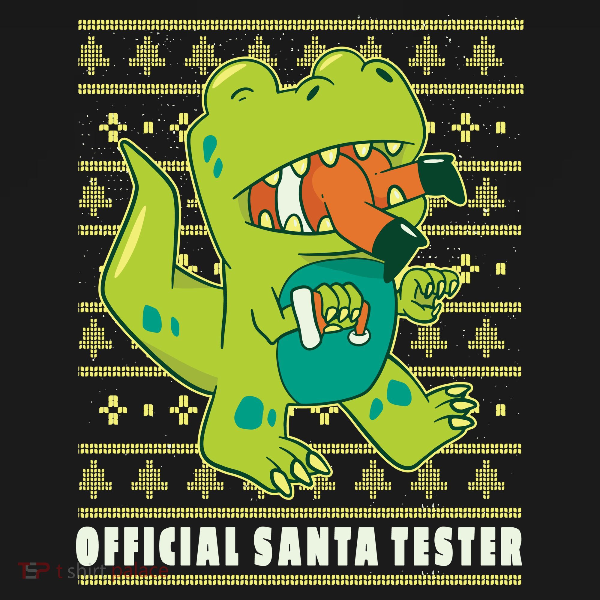 Official Santa Tester Dino Ugly Christmas Women's Hoodie