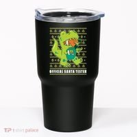 Official Santa Tester Dino Ugly Christmas Tumbler thumb 0