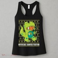 Official Santa Tester Dino Ugly Christmas Women's Tank Top thumb 3