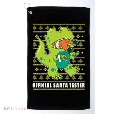 Official Santa Tester Dino Ugly Christmas Golf Towel