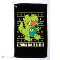 Official Santa Tester Dino Ugly Christmas Golf Towel thumb 0