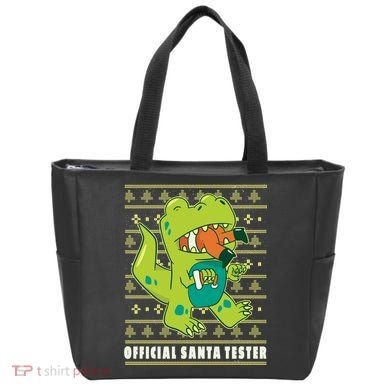 Official Santa Tester Dino Ugly Christmas Tote Bag