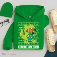 Official Santa Tester Dino Ugly Christmas Hoodie thumb 4