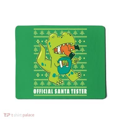 Official Santa Tester Dino Ugly Christmas Mousepad
