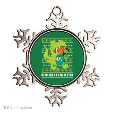 Official Santa Tester Dino Ugly Christmas Ornament