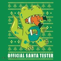 Official Santa Tester Dino Ugly Christmas Toddler Hoodie thumb 2