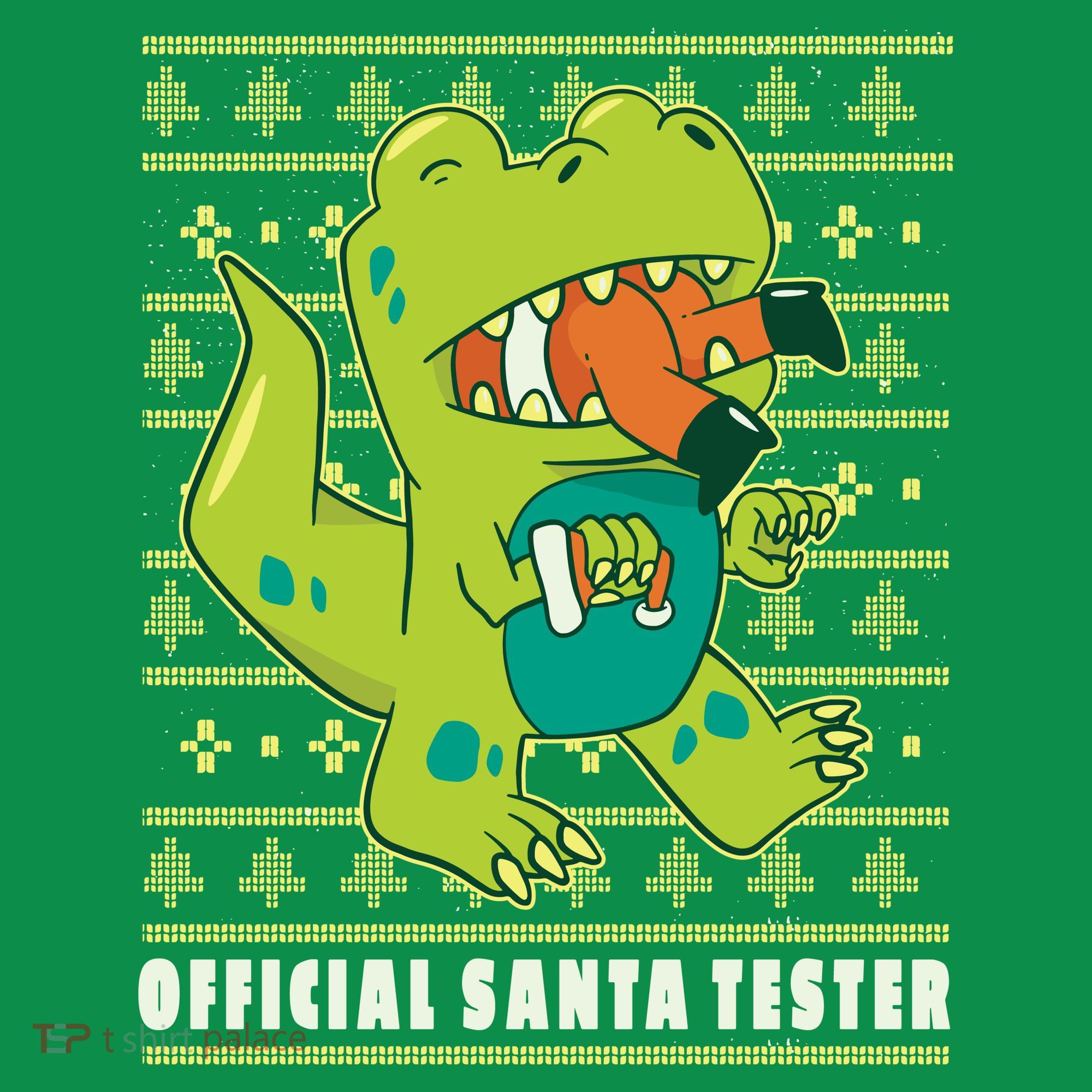 Official Santa Tester Dino Ugly Christmas Women's Long Sleeve Shirt