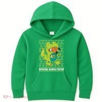 Official Santa Tester Dino Ugly Christmas Kids Hoodie thumb 0