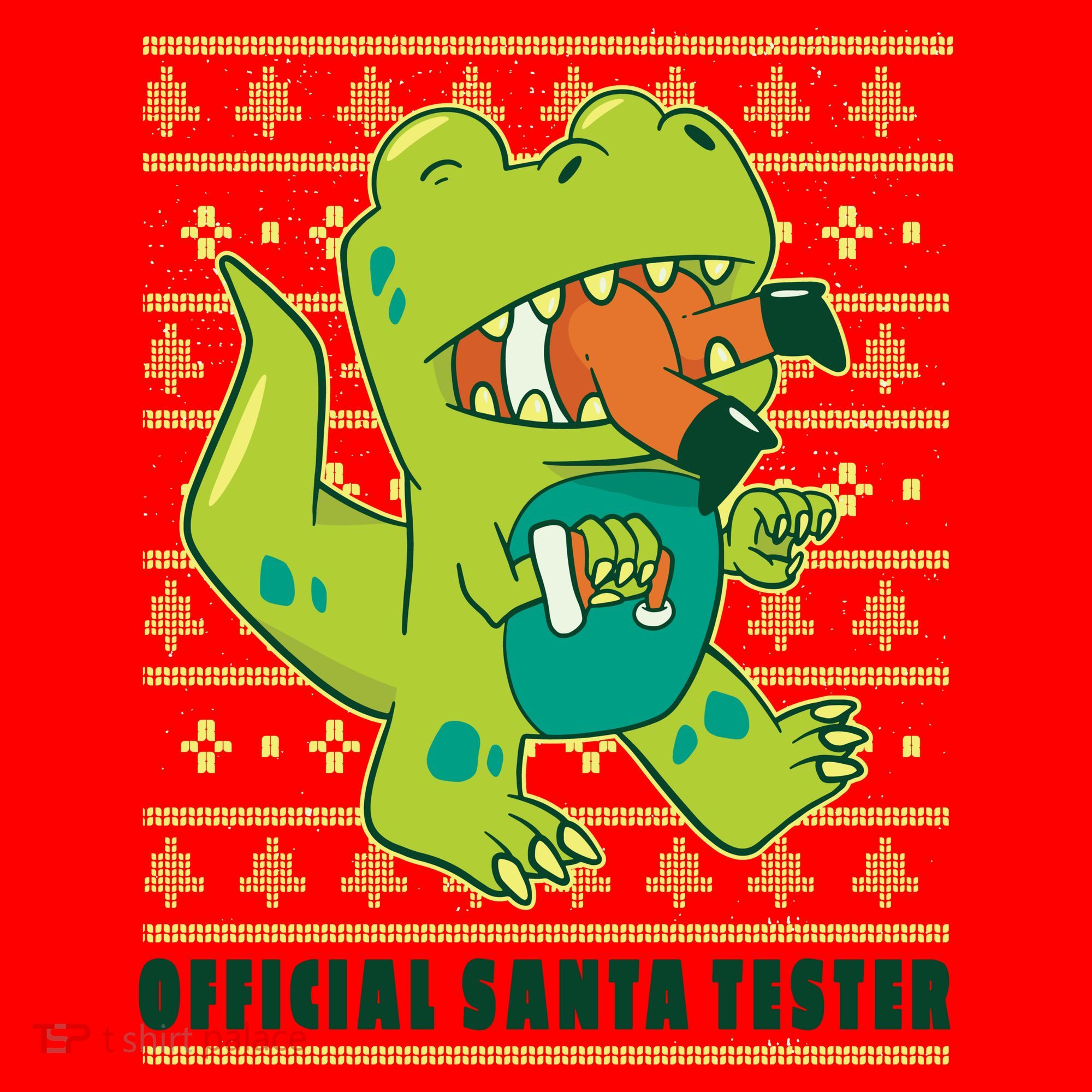 Official Santa Tester Dino Ugly Christmas Santa Hat