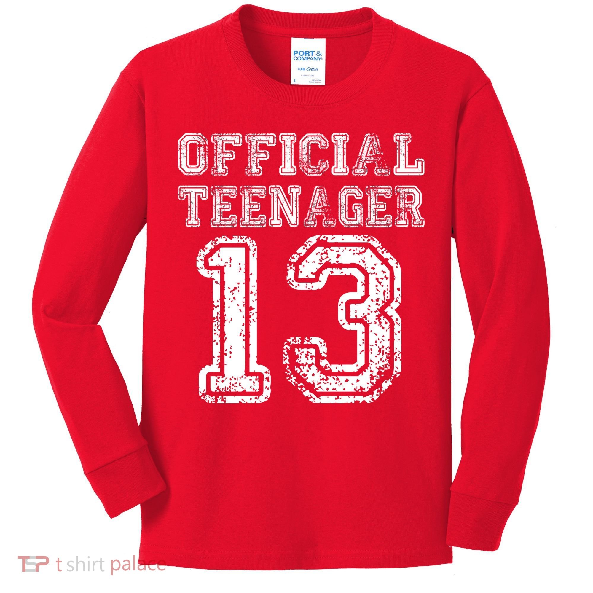 Official Teenager 13th Birthday Kids Long Sleeve Shirt