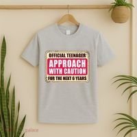Official Teenager Approach With Caution T-Shirt thumb 2
