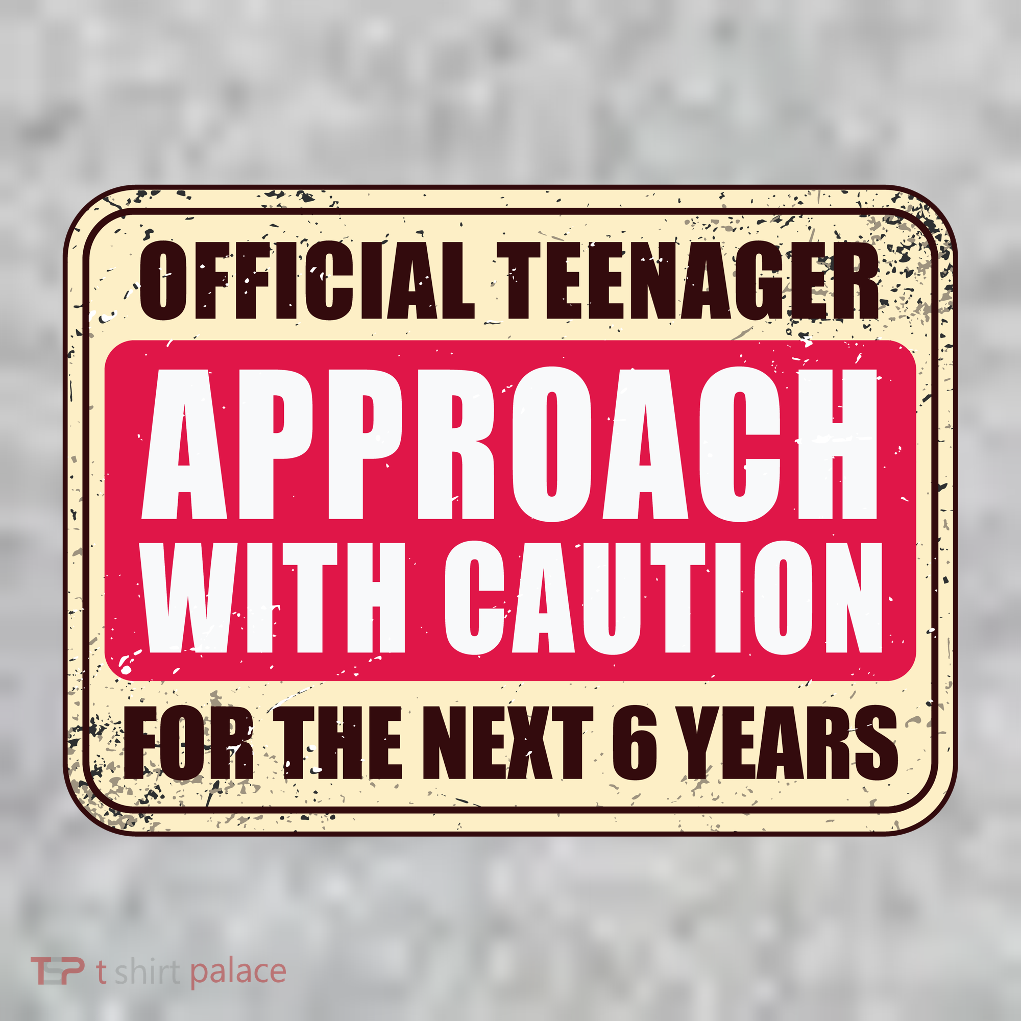 Official Teenager Approach With Caution Kids Hoodie