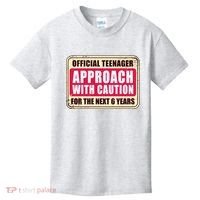 Official Teenager Approach With Caution Kids T-Shirt thumb 0
