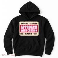 Official Teenager Approach With Caution Hoodie thumb 0