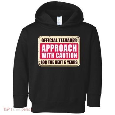 Official Teenager Approach With Caution Toddler Hoodie