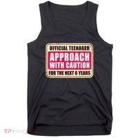 Official Teenager Approach With Caution Tank Top thumb 0
