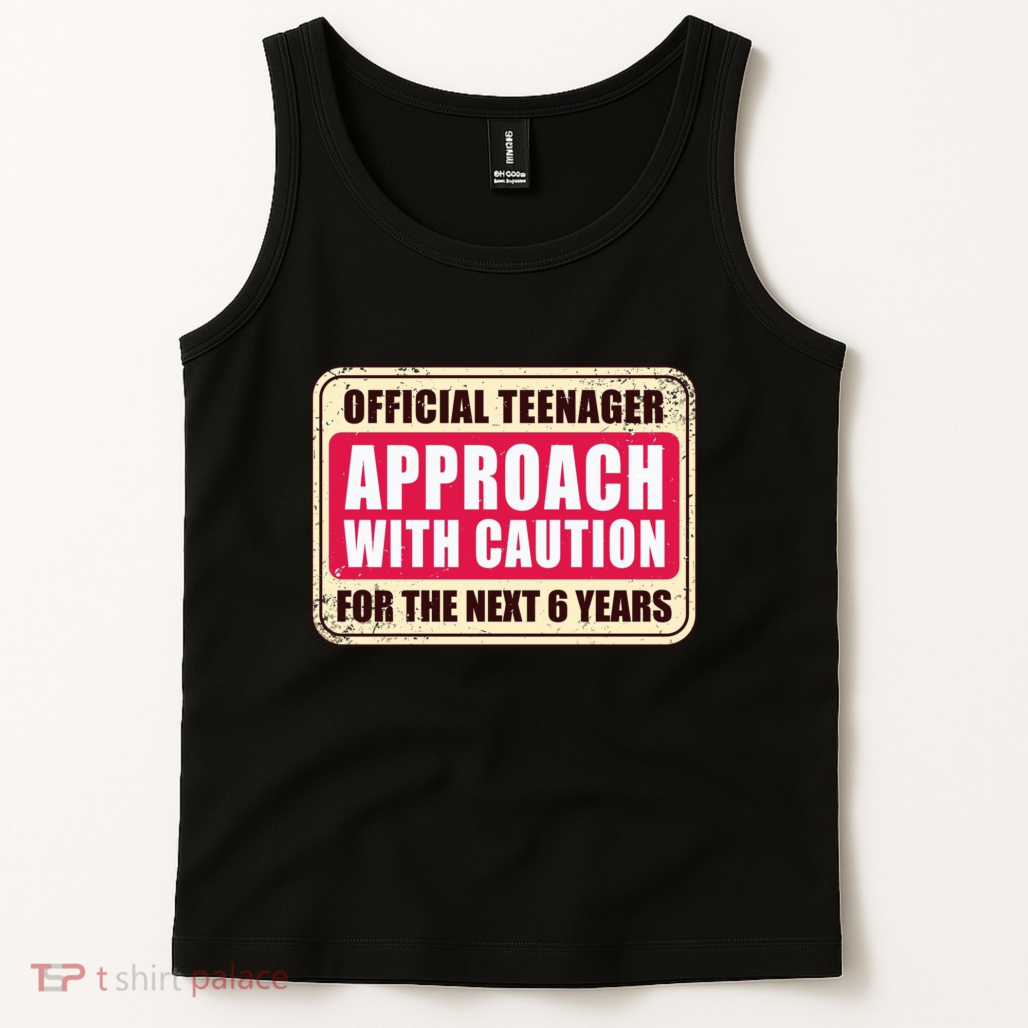 Official Teenager Approach With Caution Tank Top