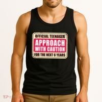 Official Teenager Approach With Caution Tank Top thumb 3