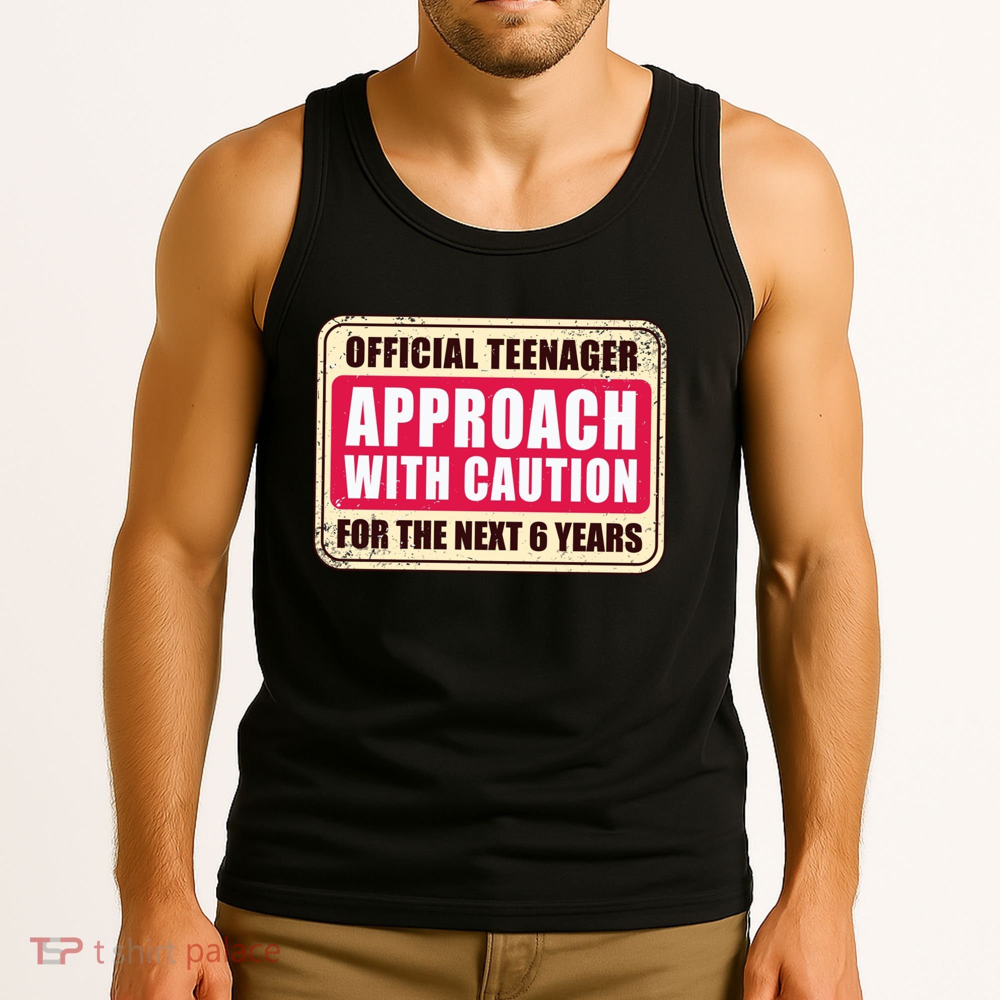 Official Teenager Approach With Caution Tank Top