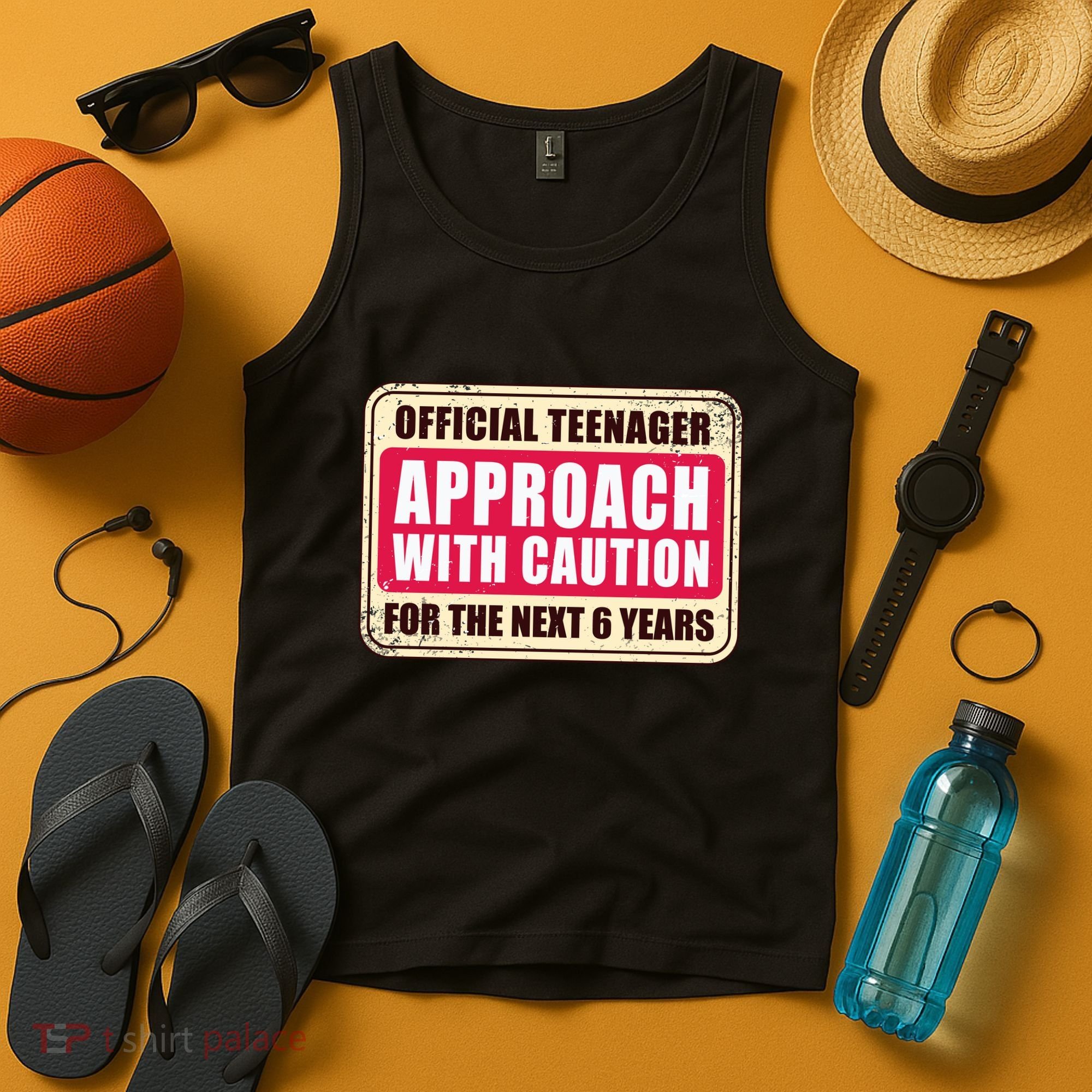 Official Teenager Approach With Caution Tank Top