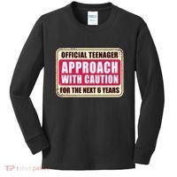 Official Teenager Approach With Caution Kids Long Sleeve Shirt thumb 0