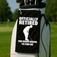Officially Retired You Know Where To Find Me Golf Towel thumb 2