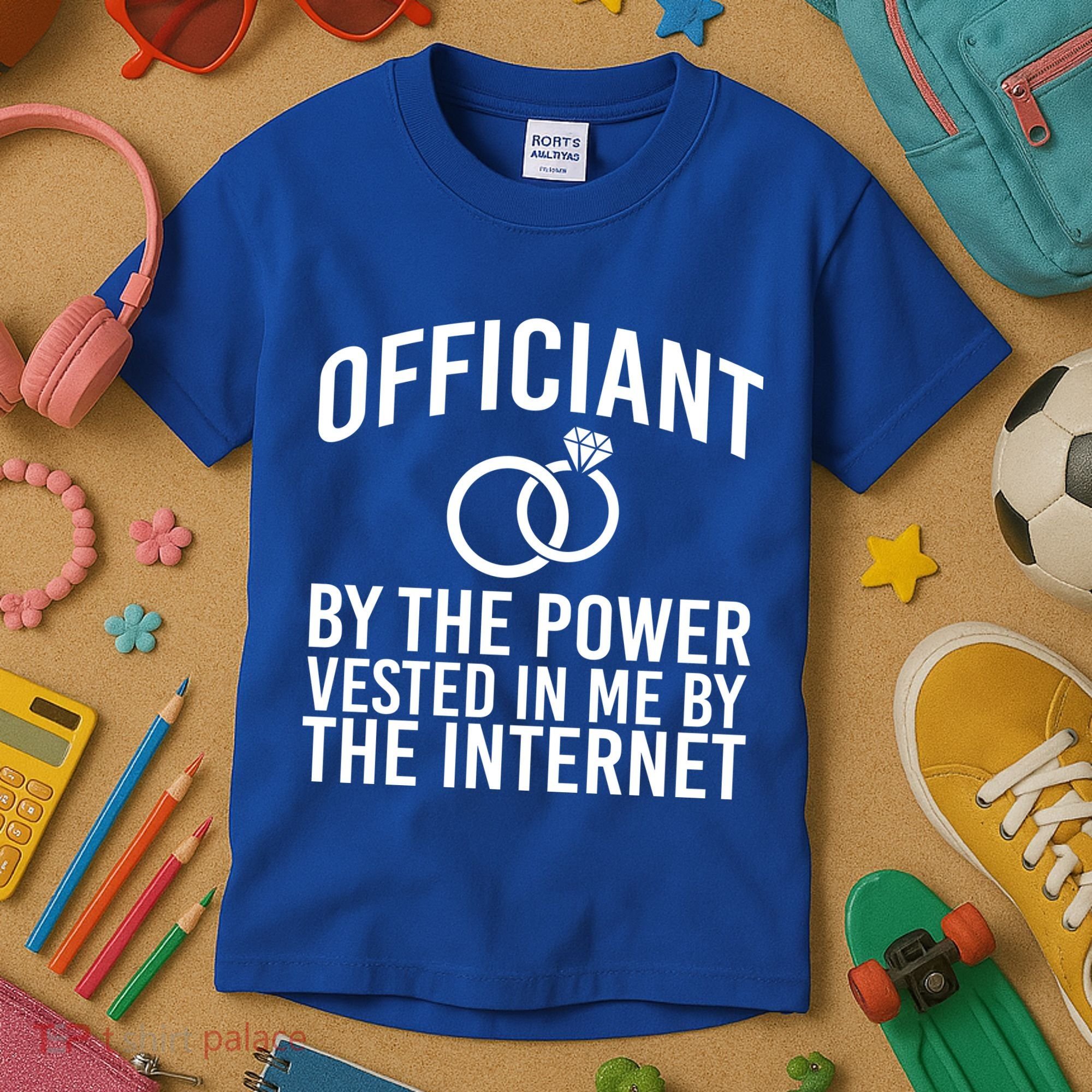 Officiant By The Power Vested I Me By The Internet Kids T-Shirt