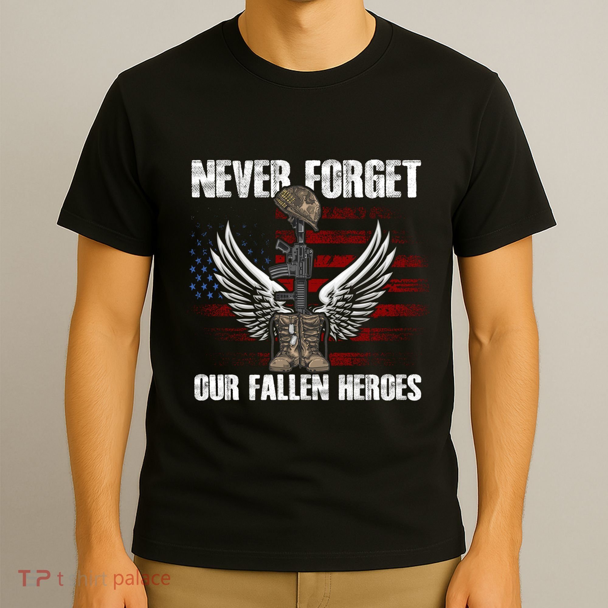 Our Fallen Heroes Veterans Memorial Day Partiotic Military T-Shirt