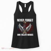 Our Fallen Heroes Veterans Memorial Day Partiotic Military Women's Tank Top thumb 0