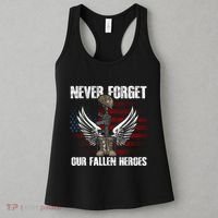 Our Fallen Heroes Veterans Memorial Day Partiotic Military Women's Tank Top thumb 3