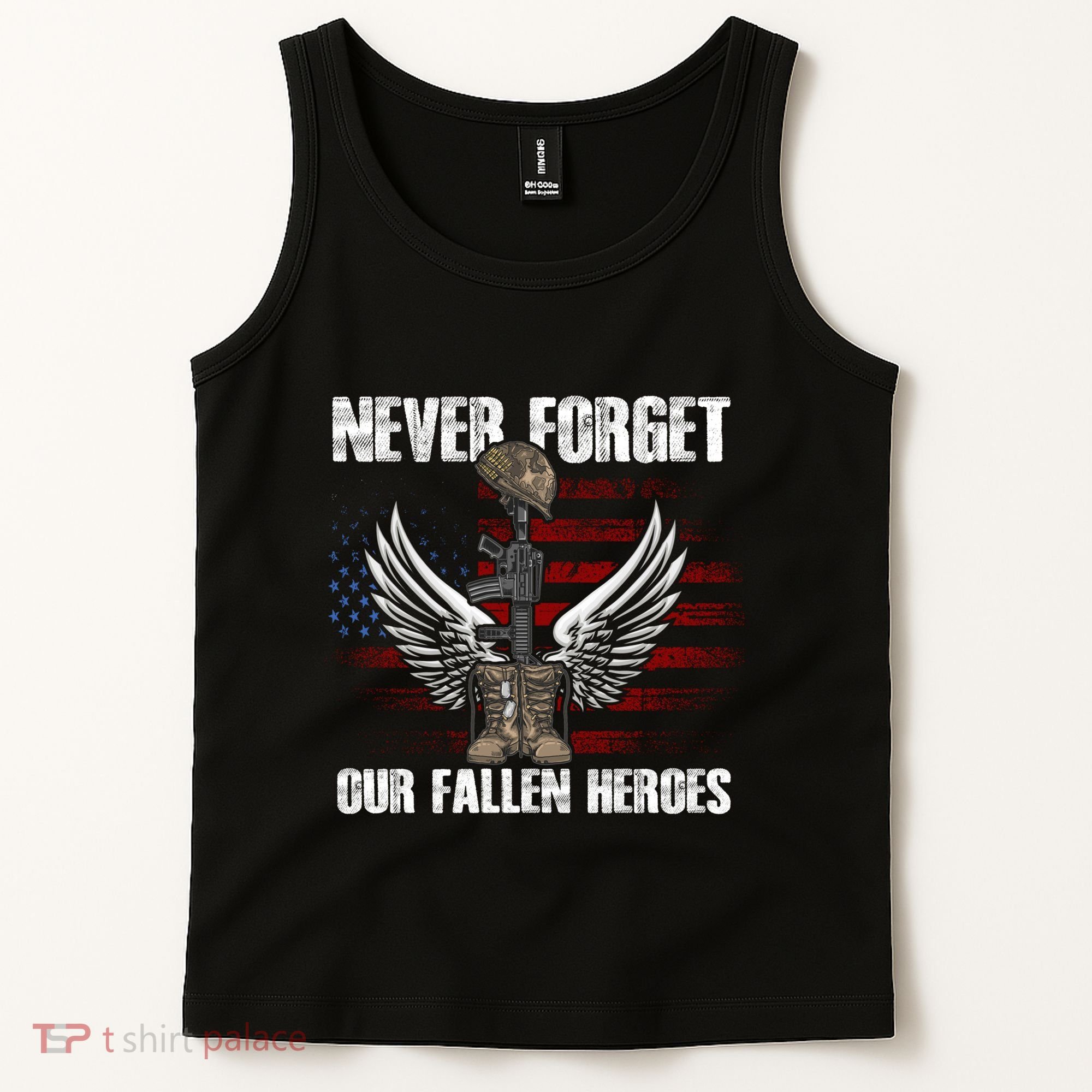 Our Fallen Heroes Veterans Memorial Day Partiotic Military Tank Top