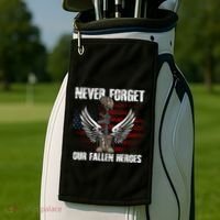 Our Fallen Heroes Veterans Memorial Day Partiotic Military Golf Towel thumb 2