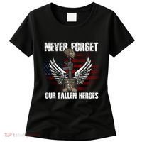 Our Fallen Heroes Veterans Memorial Day Partiotic Military Women's T-Shirt thumb 0
