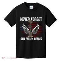 Our Fallen Heroes Veterans Memorial Day Partiotic Military Kids T-Shirt thumb 0