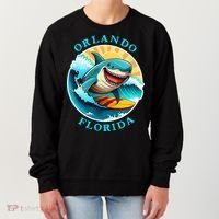 Orlando Florida Happy Surfing Shark Souvenir Women's Sweatshirt thumb 0