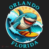 Orlando Florida Happy Surfing Shark Souvenir Women's Sweatshirt thumb 2