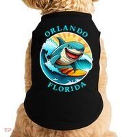 Orlando Florida Happy Surfing Shark Souvenir Doggie Tank thumb 0