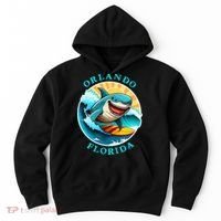 Orlando Florida Happy Surfing Shark Souvenir Hoodie thumb 0