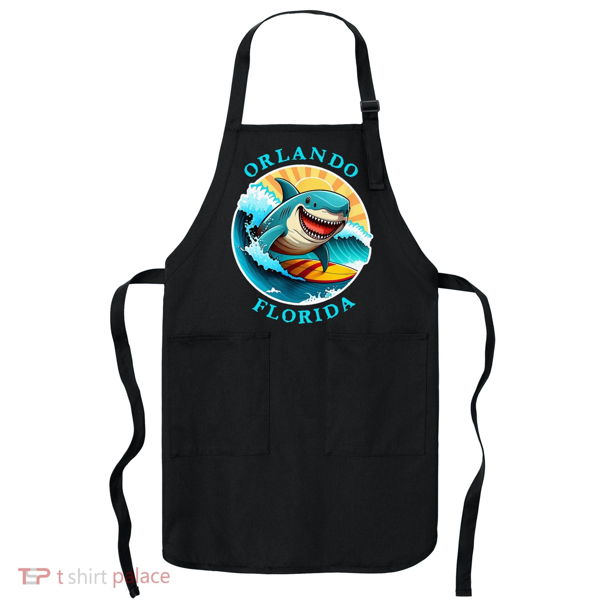 Orlando Florida Happy Surfing Shark Souvenir Apron